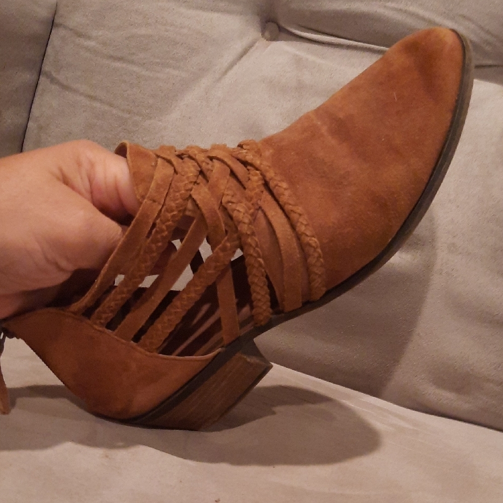 Caslon Brown Braided Ankle Booties - Picture 3 of 4
